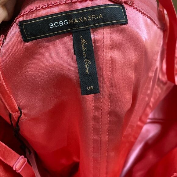 BCBGMAXAZRIA CAMELIA ROSE SILK STRAPLESS COCKTAILS DRESS - Picture 4 of 13